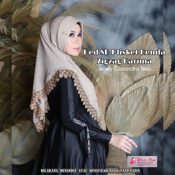 KirimCpT- Ped Sb Plisket Cs Renda Zigzag Karima Hijab Instan Original Doa Ibu