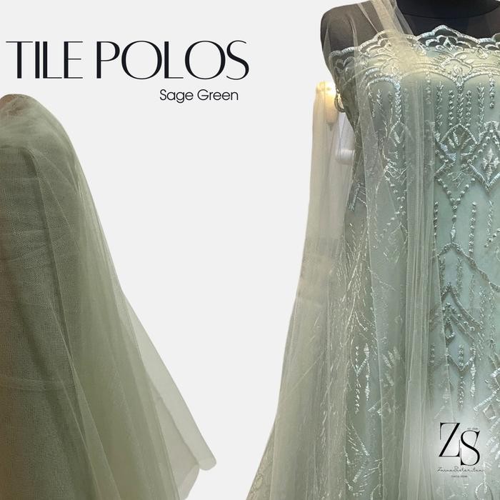 SIAPKIRIM 1/2 Meter Bahan Kain Soft Tile Tule Tulle Polos Lemas Warna Hijau Sage Green READY STOCK