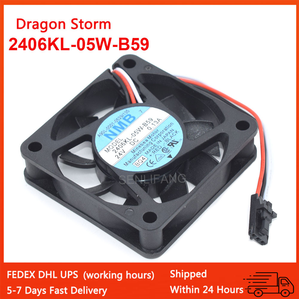 BARU 2406KL-05W-B59 New 6CM Fan For NMB DC24V 0.13A 3Wires Cooler Fit For FANUC A90L-0001-0529/135 6