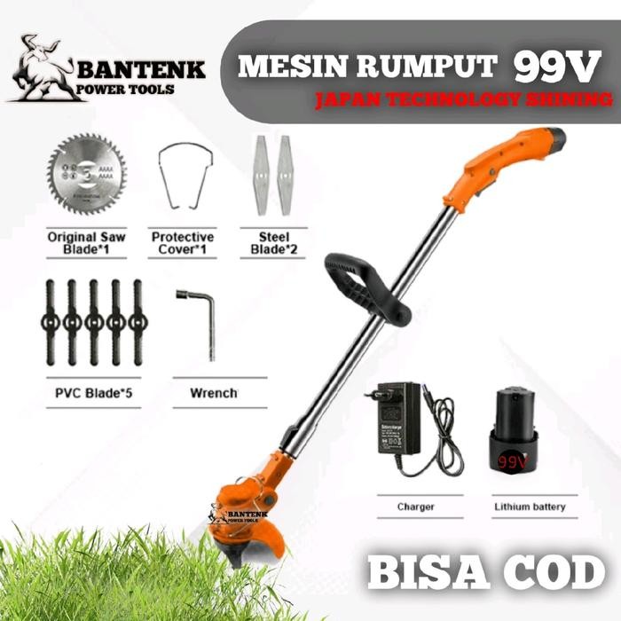 tl1b- Mesin Potong Rumput Shining Baterai Lengkap Mesin Pangkas Rumput Shining 99V