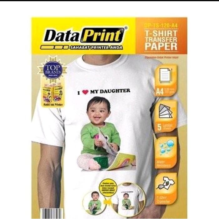 d29o- Transfer Paper Dataprint T-Shirt Stiker Best Quality A4 5Sheet