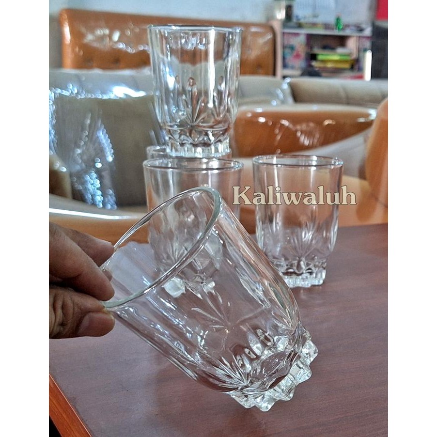 4 Pcs Gelas Minum Polos Kopi Ciu Gelas kaca minum