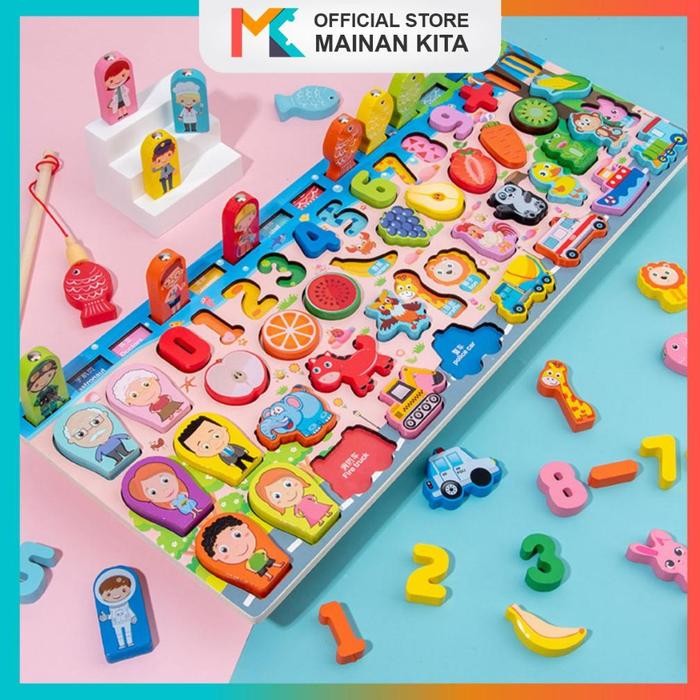[MK101] PUZZLE KAYU MAINAN EDUKASI HURUF ABC DAN ANGKA UNTUK BELAJAR