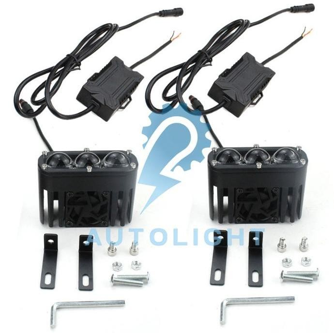 Terbaru Lampu Tembak 3 mata mini projie mini laser 3 mata auto light 120W/Pasang U22 U Premium