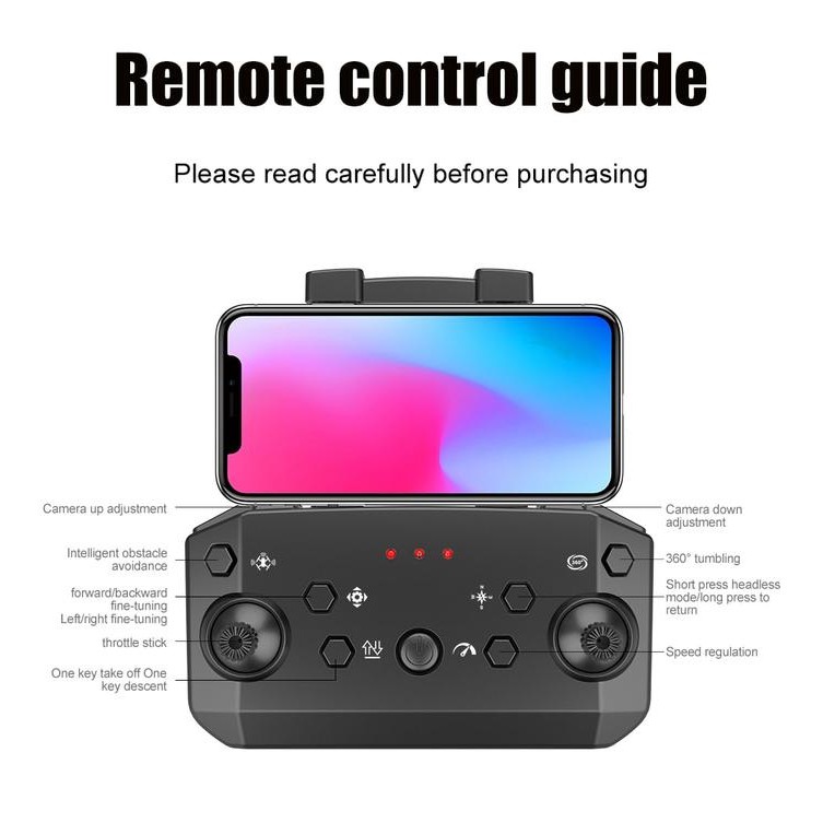 oep6- (Bisa Cod) Drone Xt9 2 Baterai, Remote Control Drone Kamera Hd Dual Lens Camera