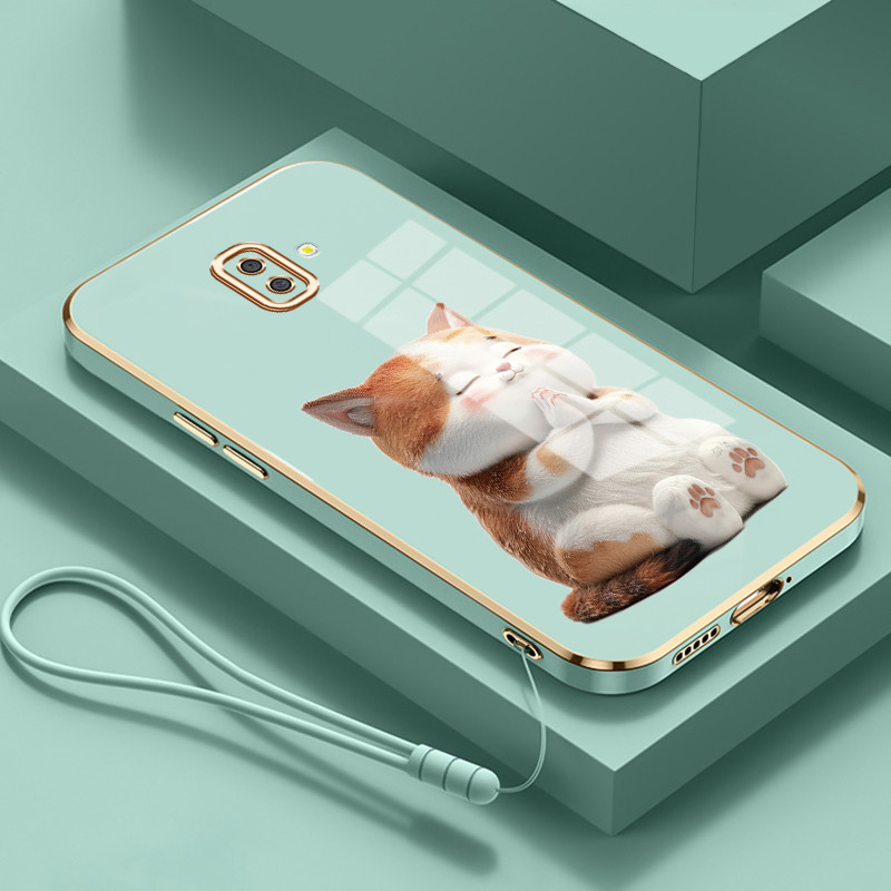 Casing Untuk Samsung Galaxy J6 Plus 2018 J6 Prime 2018 J4 4G J2 4G Case Casing HP Softcase Tali gant
