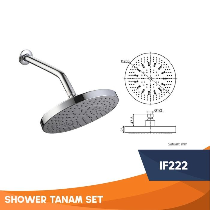 di1r- Ferroli Frap Shower Tanam / Shower Dinding / Wall Shower Frap If222