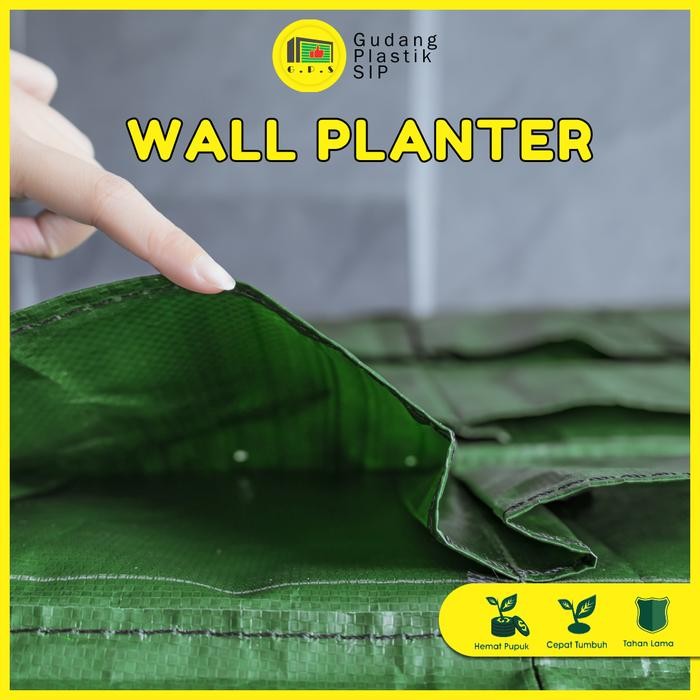 dena- Wall Planter Bag 10 Kantong / Pot Dinding - Hijau / (Horizontal)