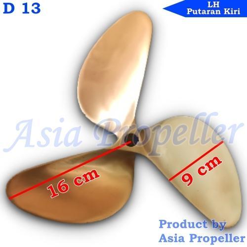 PROPELLER / BALING BALING KAPAL KUNINGAN TIPE - D 13 INCI LH PUTARAN KIRI - ASIA PROPELLER FREE