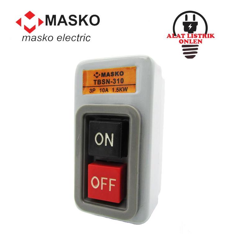 Power Push Button Switch On - Off 10A / 15A / 30A 3P Masko Terbaru 