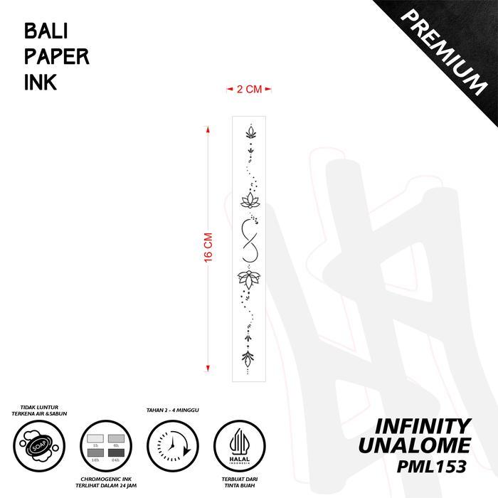Pml153 Infinity Unalome Tato Temporer Bali Paper Ink