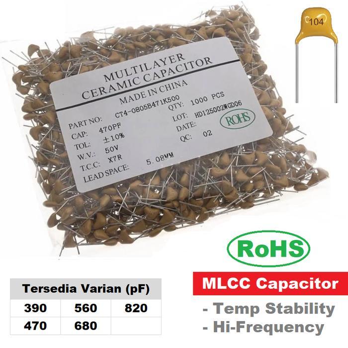 Multilayer Capacitor Mlcc 390Pf 470Pf 560Pf 680Pf 820Pf Kapasitor X7R