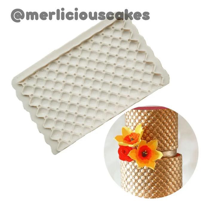 Cetakan Silikon Fondant Kue Motif Lattice Mutiara