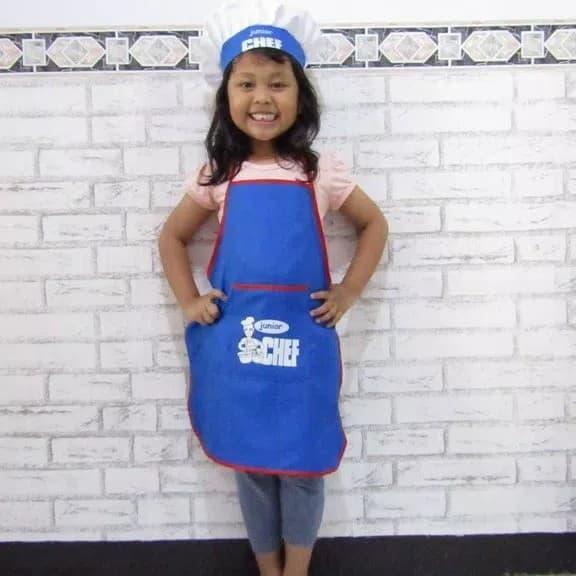 Premium Celemek/Topi Koki/Baju Koki/Kostum Koki/Baju Chef/Celemek Anak/Chef Original