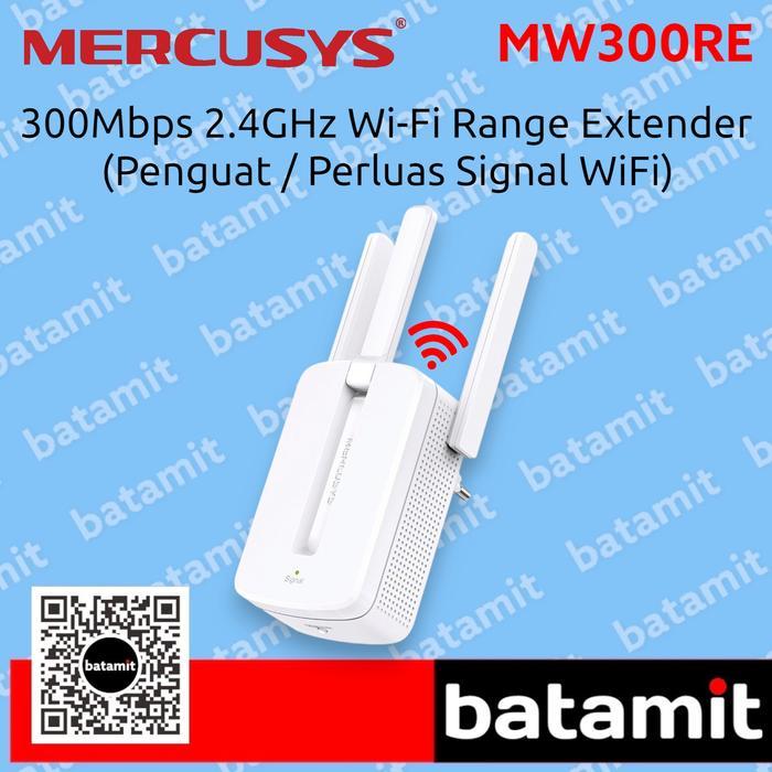 Mercusys Mw300Re 300Mbps Range Extender Penguat Signal Wifi - Mw-300Re