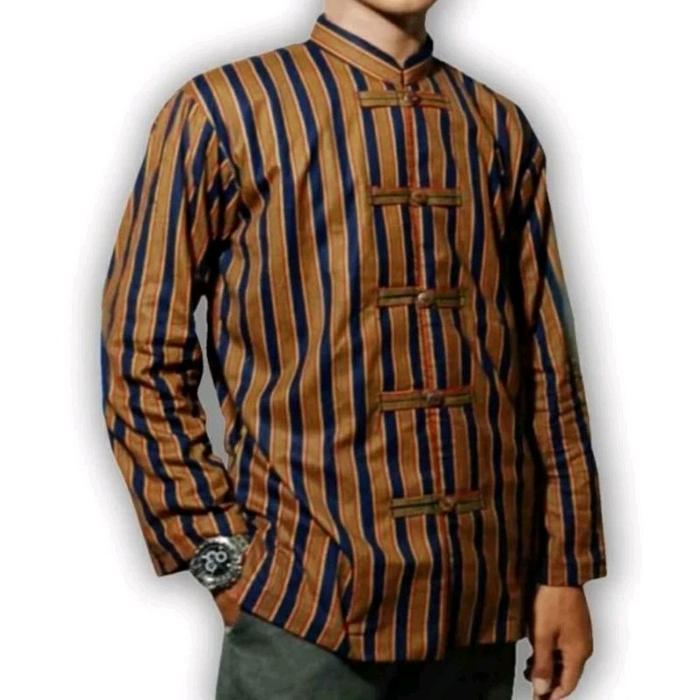 Surjan Lurik Koko Cina Lurik Koko Cina Limited Edition Koko Muslim Nuansa Tradisional Baju Pria