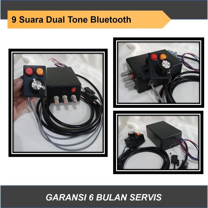 Sirine 9 Suara Dual Tone Bluetooth, Sirene Mp3 Klakson Toa, Modul Mp3