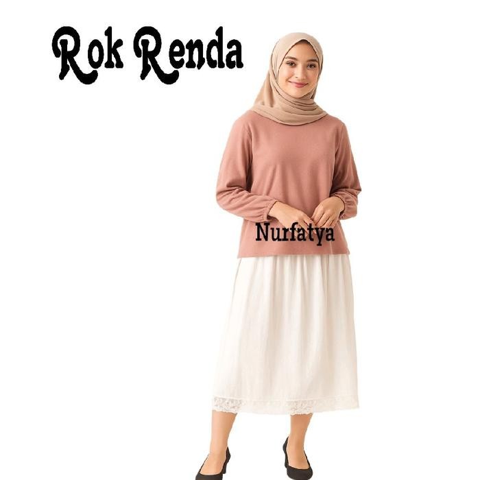 Rok Renda Panjang Under Rok Daleman Gamis Wanita