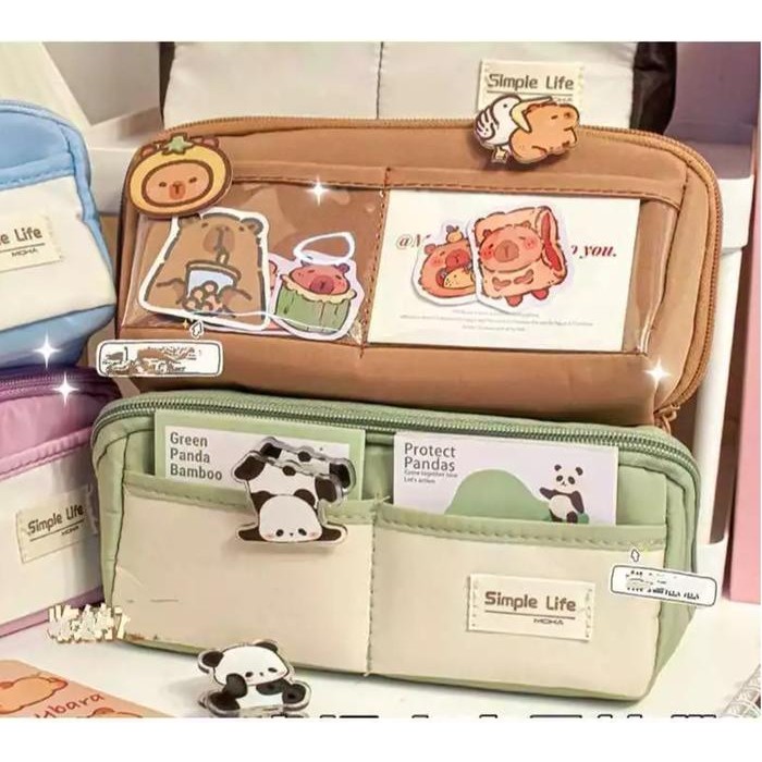 

SIMPLE LIFE Tempat Pensil Kotak Pensil Pencil case Kapasitas Besar Banyak Sekat