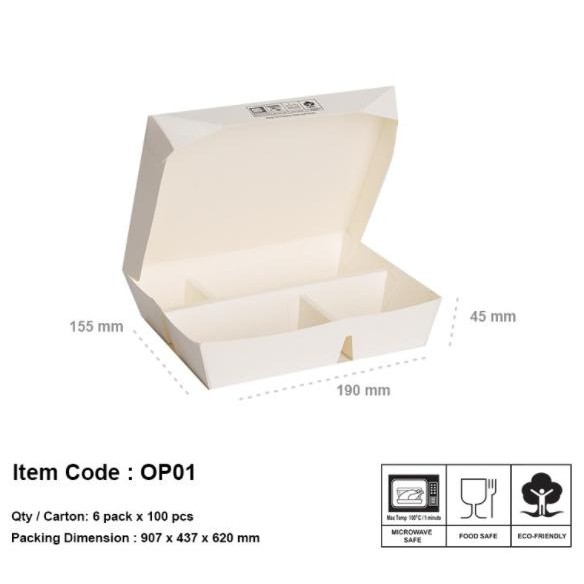 Lunch Box Partisi Sekat 4/ Box Nasi Catering sekat 4 (PCS)