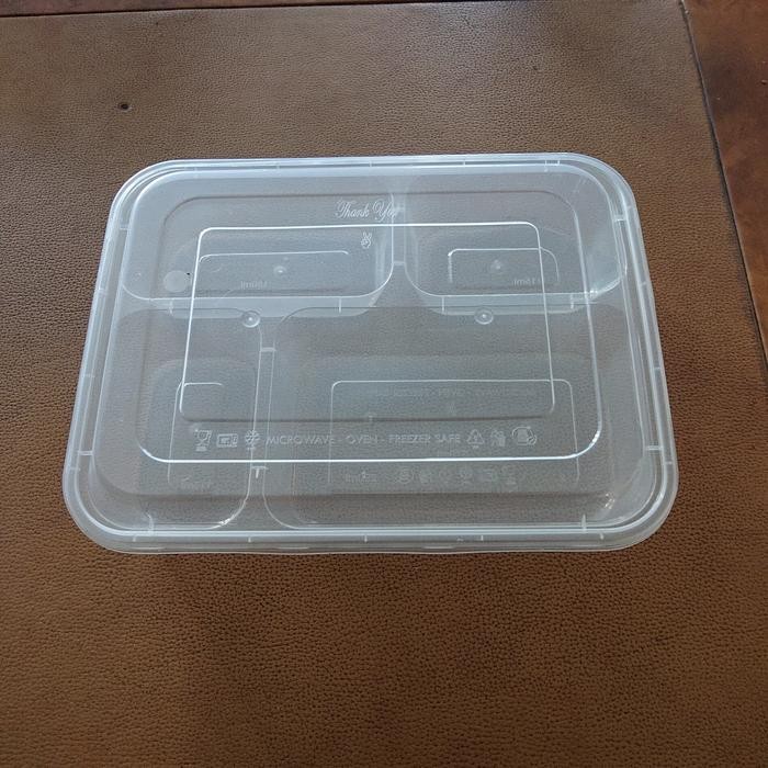 THINWALL 4 SEKAT DOME BENTO BOX VICTORY SATUAN KOTAK MAKAN PLASTIK