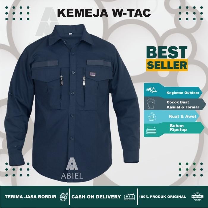 (Bisa Custom Bordir) baju Kemeja Taktikal Lengan Panjang W-TAC Ribstop
