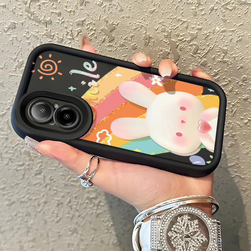 Casing Hp Untuk Realme C67 Realme 12 Lite Case Casing Graffiti pelangi kelinci pola HP Kasing Siliko