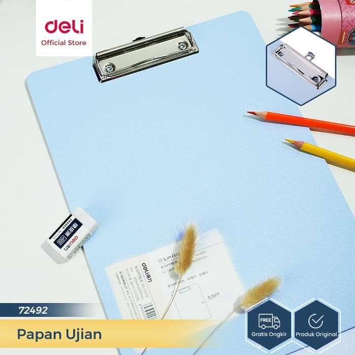 

Deli Clipboard / Papan Jalan / Papan Ujian A4 3 Warna Pastel PP Foam 72492 Stationery