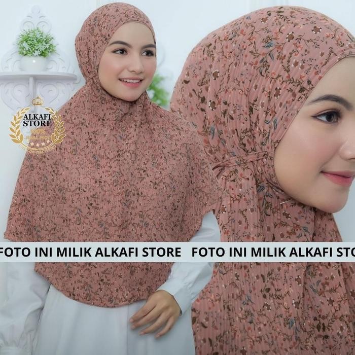TERLARIS JILBAB BERGO PLISKET MOTIF / KERUDUNG INSTAN BERGO PLISKET MOTIF / READY STOCK