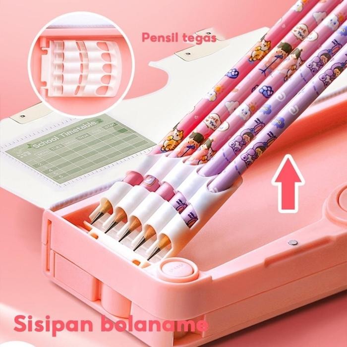 

PENCIL-BOX KOTAK PENSIL POLA KARTUN LAPISAN GANDA TUNGGAL DENGAN RAUTAN KAPASITAS/DOUBLE-LAYER