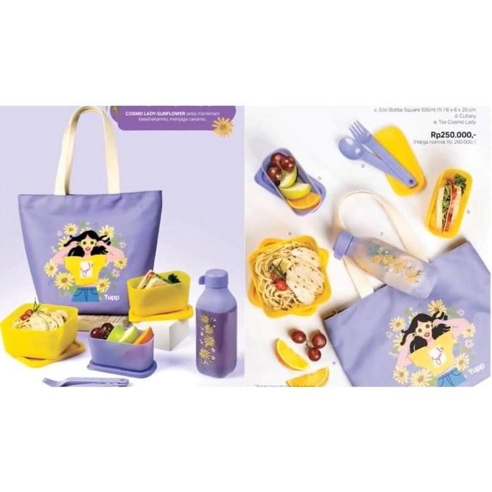 Tupperware Cosmo Lady Sunflower Tas Kotak Bekal Makan