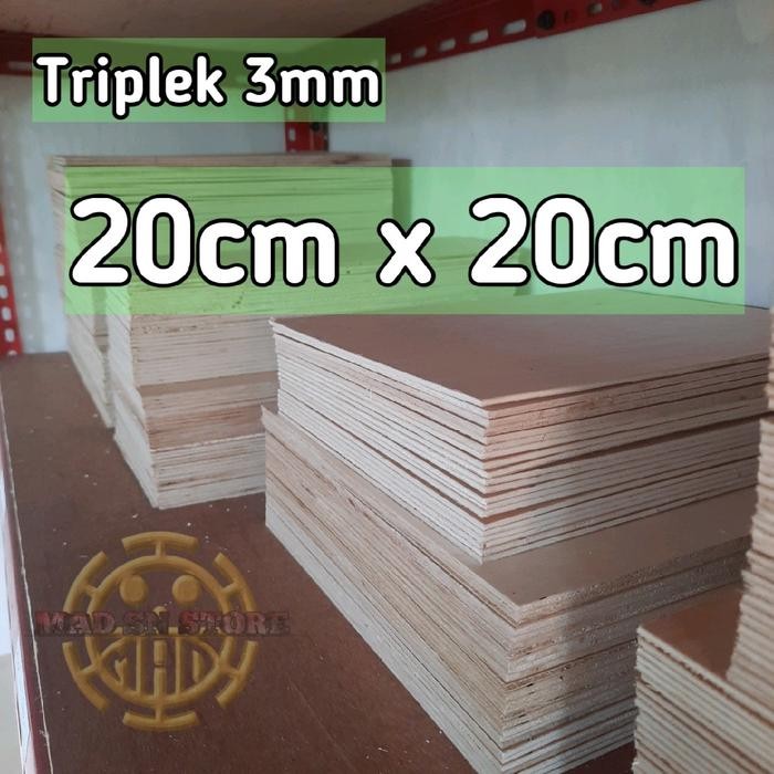 

New (3pcs)Triplek kayu murah 20cm x 20cm tebal 3mm - triplek potongan murah
