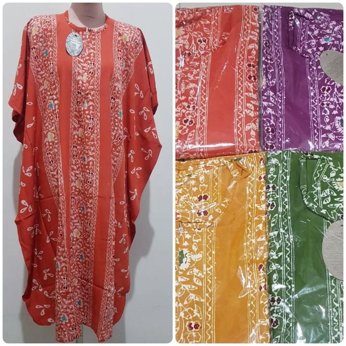 Daster lowo kaftan kalong 6L/7L batik Pekalongan LD140 busui resleting