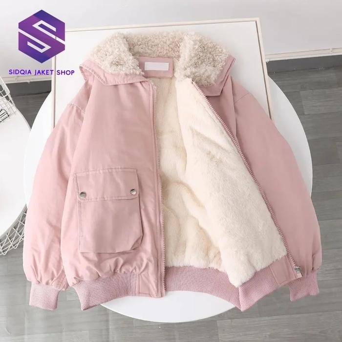 ORIGINAL Jaket Wanita Bulu Hangat/Jaket Wanita Korea Sytle Musim Dingin READY STOCK