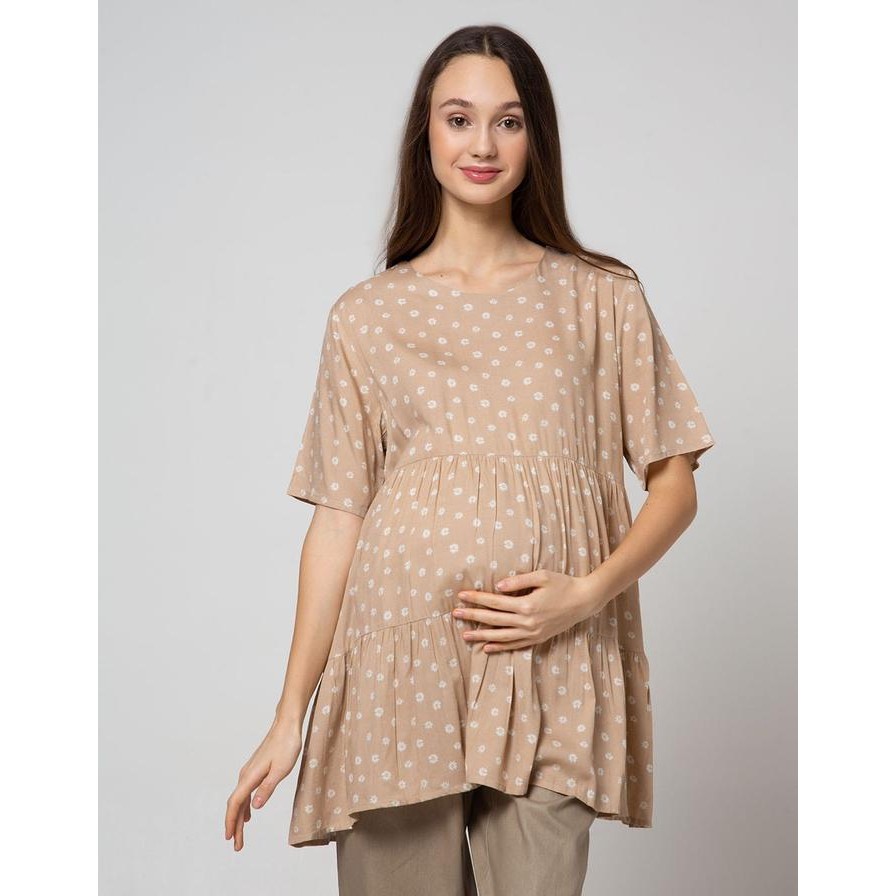 St. Yves Mom Blouse Lengan Pendek Rayon Tier Daisy 113990265