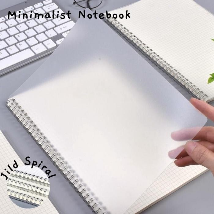 

New A6 A5 B5 A4 Grid/Line/Blank Spiral Notebook Transparant 80 Lembar Note Book Buku Tulis Jurnal