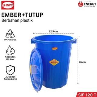 Ember 120 Liter Tutup Shinpo / Ember Jumbo 120 Liter Plastik Warna Cerah SHINPO