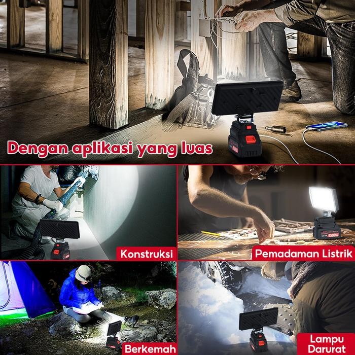 Pengiriman 24 jamSOARFLY 48W Lampu LED Portable 8 inch Lampu indoor Outdoor Camping Senter 8" Lampu