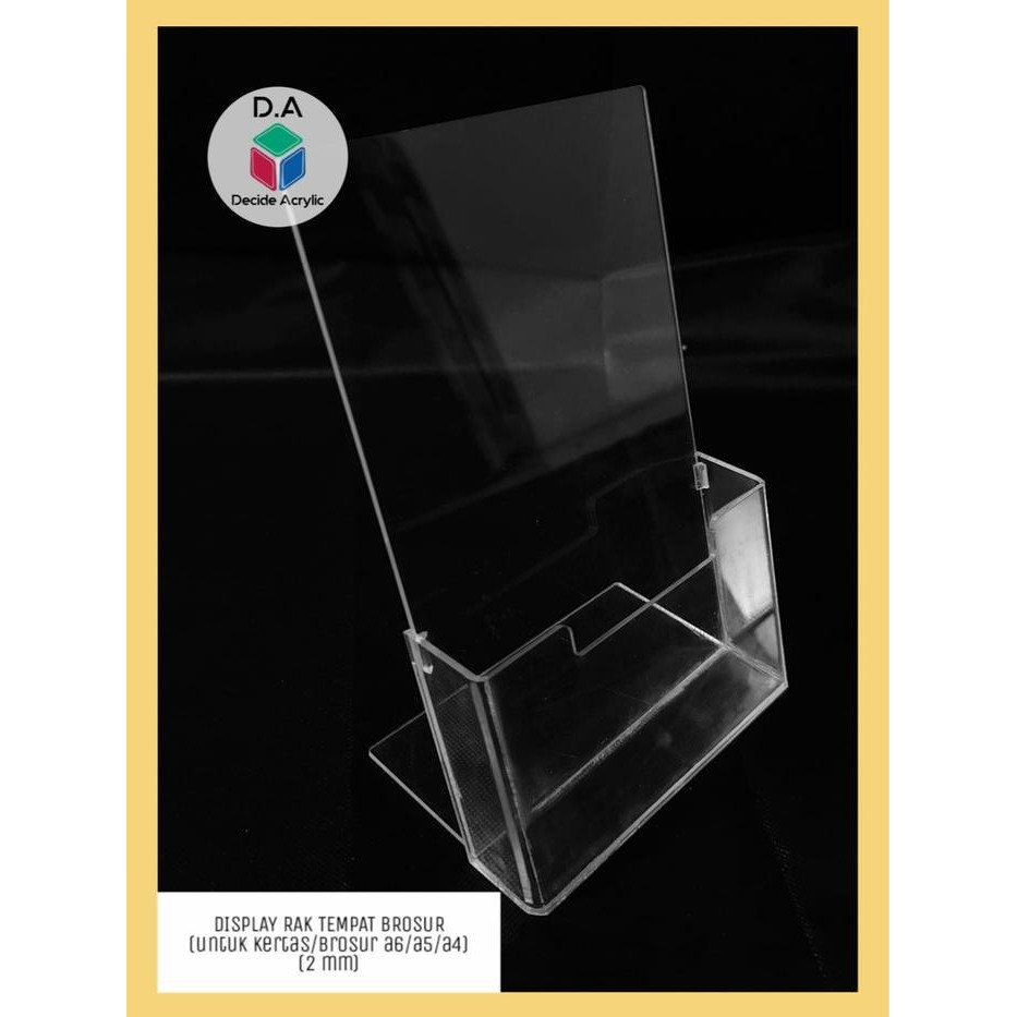 

OJ Decide Acrylic Akrilik Display Rak Tempat Brosur Sign Holder Uk. A6 A5 A4