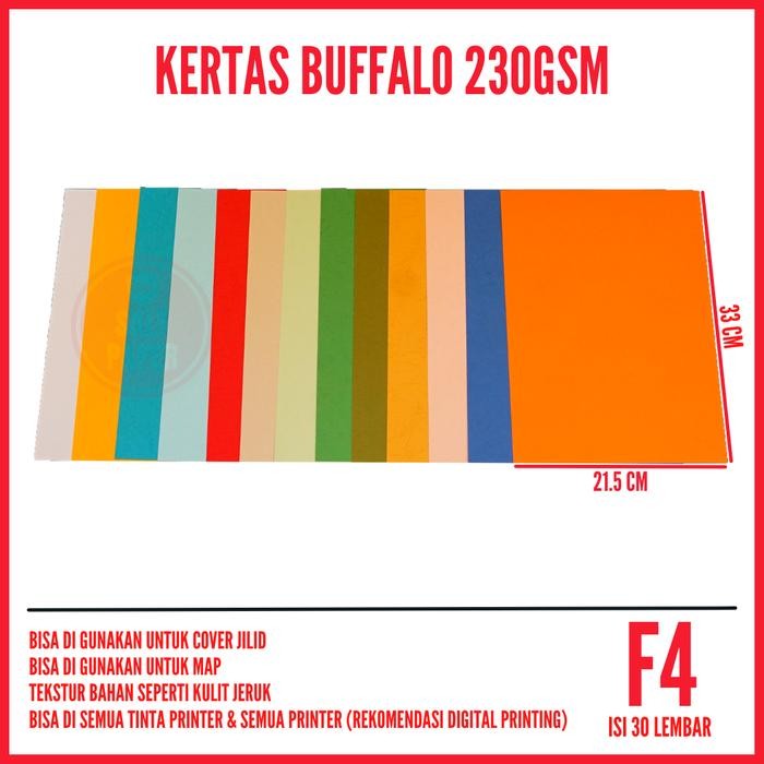 Pilihan- Kertas Buffalo F4 230Gsm Isi 30 Lembar / Kertas Cover Jilid F4