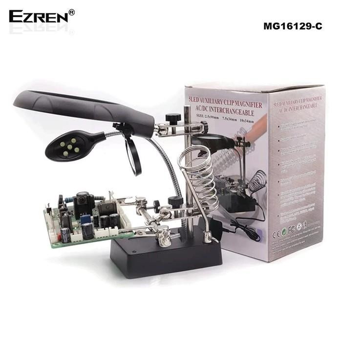

SALE Ezren MG16129-C Penjepit PCB Kaca Pembesar Dudukan solder Lampu 5 in 1