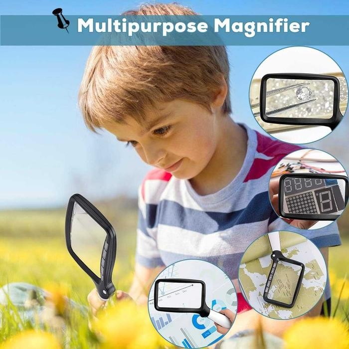 

SALE Kaca Pembesar Handheld Magnifiying Glass Lup 3X with LED