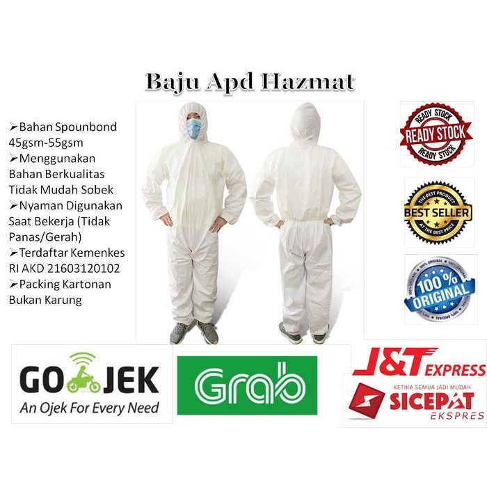 Pilihan- Apd Hazmat Baju Apd Medis Baju Apd Hazmat Coverall Apd Hazmat Tebal