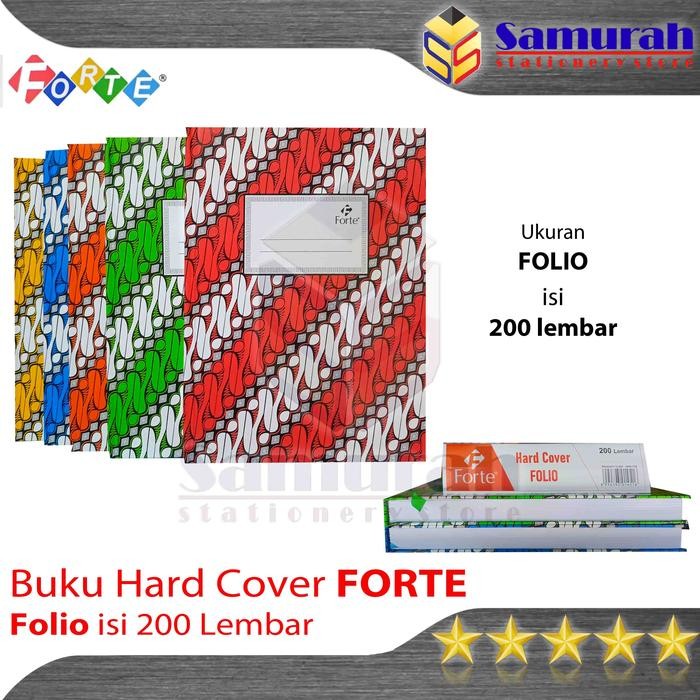 Buku Hard Cover Forte Folio isi 200 lembar / Buku Besar Akutansi Laporan Kas Tebal / Note Book Garis