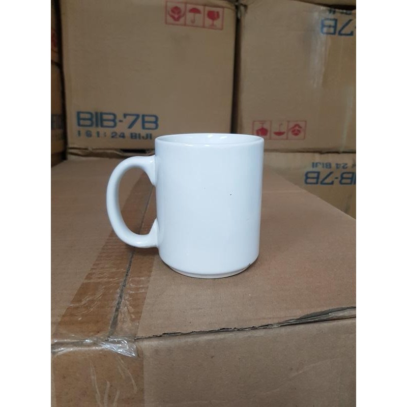 Gelas Mug Keramik ( Putih Polos )