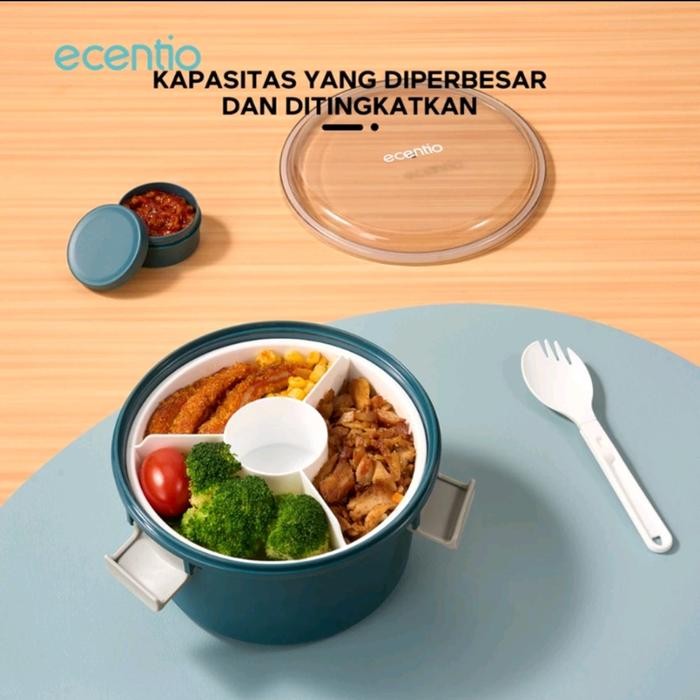Ecentio lunch box anti tumpah Bpa Free 1200 ml