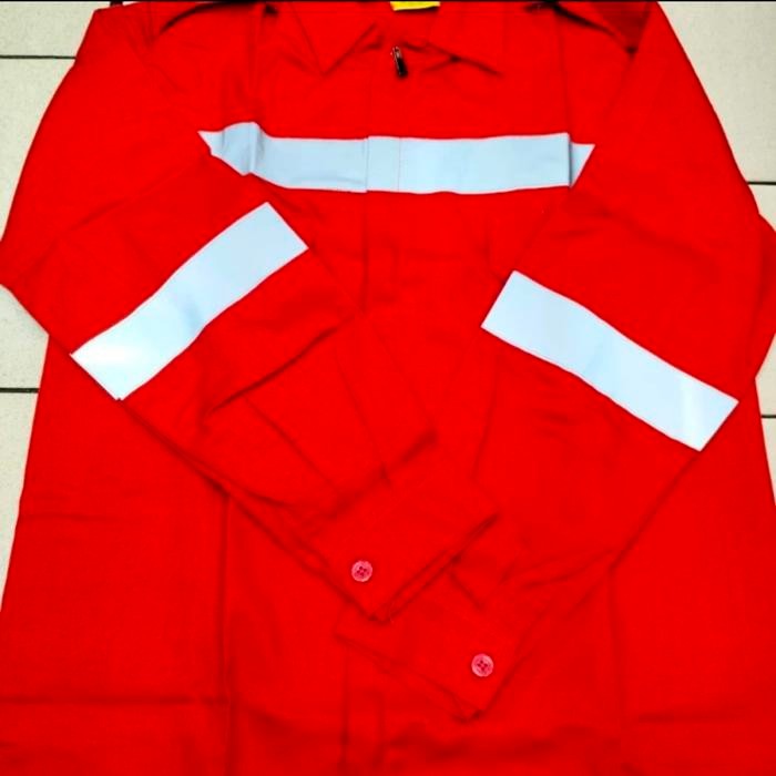BRG BARU baju atasan kerja safety resleting merah / baju atasan safety