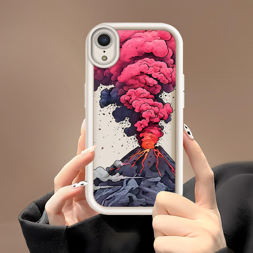 Casing Hp Untuk Compitable With iPhone XR Phone Case Softcase Soft Cassing Mode Gunung Berapi 2292 T