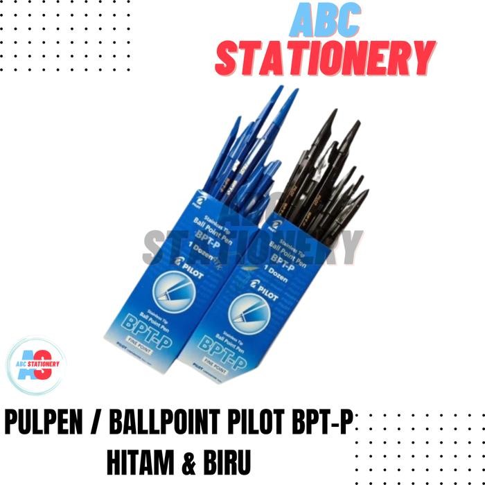 New Pulpen / Ballpoint Pilot BPT-P hitam / biru (1 lusin isi 12 pcs)