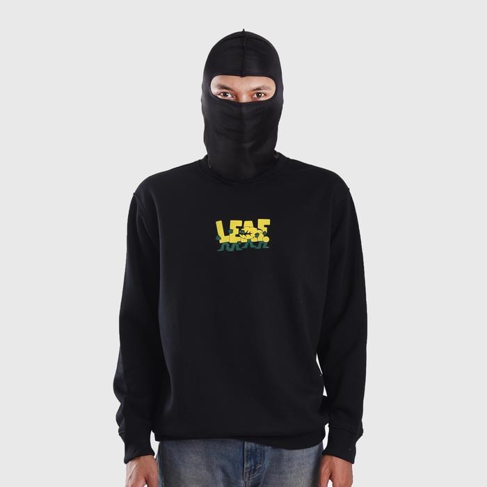 LEAF OG Logo Minions Black Crewneck terlaris